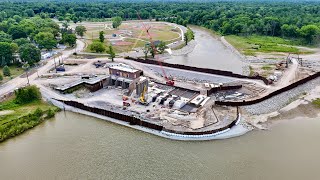 Sanford Dam — June 20 2024 Spillways are starting to take form [upl. by Hiroko]