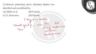 Cytokinesis promoting active substance kinetin was identified and crystallised by [upl. by Anivlac]