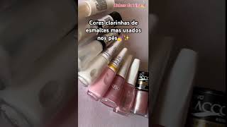 Cores claras mas usadas nos pés clean esmaltesdeunhas pezinhos [upl. by Eboh]