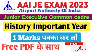 history chronology 2023  aai je common cadre history class  important year of indian history [upl. by Sang879]