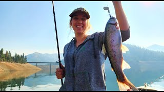 Fall Trout Fishing Location Applegate Lake Depth Trolling Rainbow Trout [upl. by Nepean546]