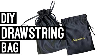 EASY DRAWSTRING BAG TUTORIAL  SATIN HAIR BAG [upl. by Audrye]