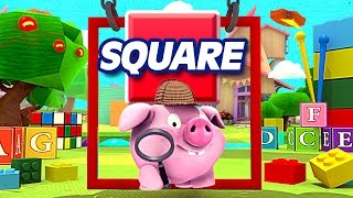 Dumpster Truck amp Little Pig Learn Square Shape amp Craft  appMink Kids Cartoon [upl. by Kcirdek]