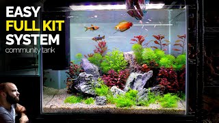 All In One Kit Aquarium Community Fish Tank Setup Aquascape Tutorial [upl. by Allissa]