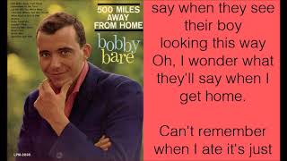 Bobby Bare 500 Miles Away from Home lyrics [upl. by Anaihk]