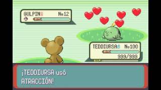 POKEMON EMERALD  TEDDIURSA  ATRACCIÓN  ATTRACT [upl. by Hussein870]