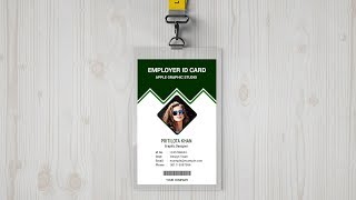 Employer ID Card Design  Photoshop Tutorial [upl. by Miltie]