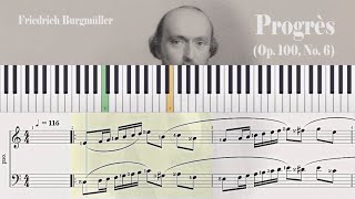 Progrès Op 100 No 6  Friedrich Burgmüller  Piano Sheet Music [upl. by Sabsay]