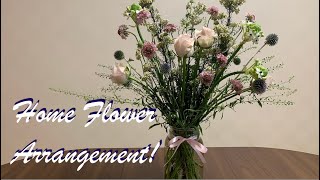 Champagne Rose Scabiosa Ornithogalum Saundersiae and others  Home Flower Arrangement  家居鮮花擺設 [upl. by Rats]