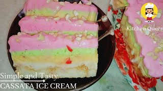 Simple and Tasty Cassata ice cream recipe Cassata ice cream recipe in telegu  by Kitchen Queen [upl. by Tnert187]