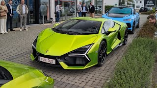 Lamborghini Revuelto reveal Belgium  Supercars arriving Huracan STO Porsche GT4RSMcLaren 540c [upl. by Hibbert356]