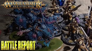 Stormcast Eternals vs Slaves to Darkness  4th Ed Age of Sigmar Battle Report [upl. by Imarej]