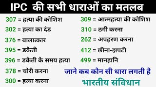 IPC की महत्वपूर्ण धारा ।भारत में किस जुर्म की कौन सी सजा है।IPC ki dhara।Dhara। ipc section 1 to 511 [upl. by Denae]