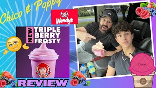 Chico amp Poppy do the Wendy’s Triple Berry Frosty Review [upl. by Ainafets469]