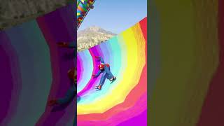 GTA 5 Ultimate Water Slide Ragdoll Spiderman  Epic Moment [upl. by Pritchard]