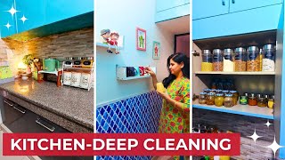 Kitchen Deep Cleaning✅️  DIY For Countertop Organization  Reset And Refills [upl. by Swithin]