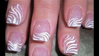 Diy White Zebra Print Nail Art Design  Simply Elegant Nails Tutorial [upl. by Ahrens]