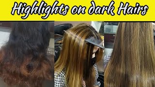 Cap Highlights  Highlights on Dark Hair  Ash Blonde Highlights  Cap streaks  Real Beauty Secret [upl. by Wylie738]