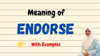 Daily vocabulary  Endorse Meaning  Vocabgram [upl. by Lanuk]