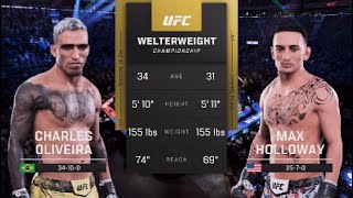 Charles Oliveira Vs Max Holloway Full UFC Fight [upl. by Onit]