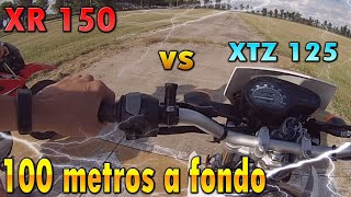 XTZ 125 vs XR 150  Picada 100 metros a fondo ¿Cuál anda más Yamaha vs Honda [upl. by Sihonn]