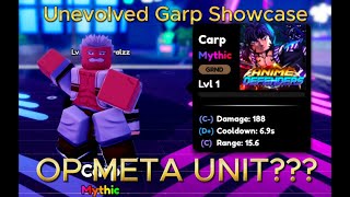 OP META UNIT Level 1 Unevolved Garp Showcase Roblox Anime Defenders [upl. by Golda]