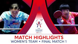 Sun Yingsha CHN vs Miwa Harimoto JPN  WT Final  Match 1  ITTFWorlds2024 [upl. by Ydnerb]