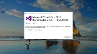 How to Fix Microsoft Visual C 2015 Redistributable Setup Failed error 0x80240017 [upl. by Lon]