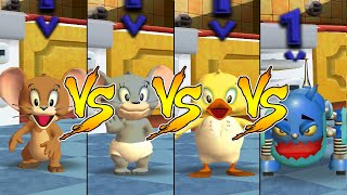 Tom and Jerry in War of the Whiskers Jerry Vs Nibbles Vs Duckling Vs Robot Cat Master Difficulty [upl. by Yesac286]