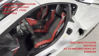 2022 Corvette Stingray Coupe 3LT Z51 1500 Miles 7999500 [upl. by Pelagi]