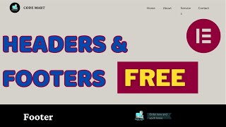 How to Create and Build Headers and Footers Using Elementor for Free Plugin [upl. by Tezil]