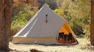 Inside look at a 5m Bell Tent  HOW TO SETUP [upl. by Chloette]