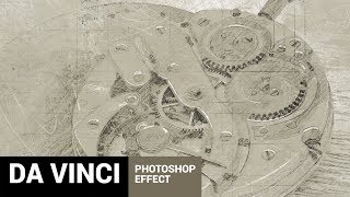 Da Vinci  Hand Drawn Sketch Photoshop Action Tutorial [upl. by Anole]