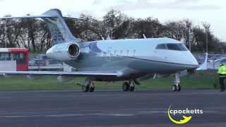 New Challenger 350 N501BZ  Close ups  Amazing Night Departure  Gloucestershire Airport [upl. by Lovering323]