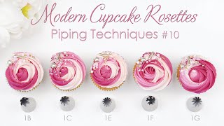 Modern Chunky Rosette Cupcake Swirl  Buttercream Frosting Piping Techniques Tutorial [upl. by Gambrell]