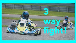 Threeway fight at the New Jersey Motorsports Park  Northeast Karting Challenge R3 Prefinal [upl. by Notak]