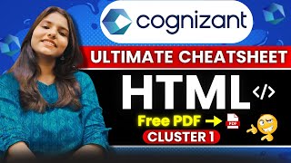 Cognizant Cluster 1 Technical Assessment HTML CheatSheet cluster1cognizant cognizantgencquestions [upl. by Tegdirb]