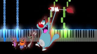 Oggy and the Cockroaches Theme Song Piano Tutorial [upl. by Johppa]