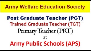 Army School Jobs  Last Date 25th Oct 2024  Army Welfare Education Society [upl. by Ativoj]