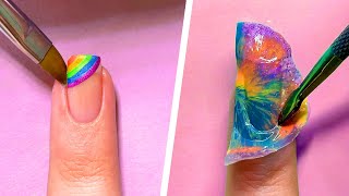 Super Satisfying PRIDE Nail Art Designs  Four Nine Looks [upl. by Eetsim]