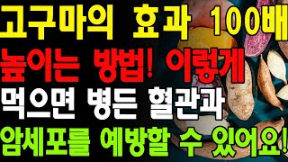 고구마의 효과 100배 높이는 방법 이렇게 먹으면 병든 혈관과 암세포를 예방할 수 있어요 [upl. by Ainalem]