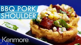 Grilled BBQ Pork Shoulder Recipe  Kenmore Barbecue Recipes amp Dinner Ideas [upl. by Ekusoyr]