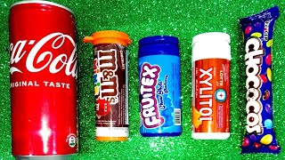 Satisfying Unpacking Asmr  Unpacking Fruitex with MampMS and Xylitol  Coca Cola Vs Chococos [upl. by Aicil]