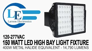 150 Watt LED High Bay Light Fixture  120277VAC  400W Metal Halide Equivalent  14790 Lumens [upl. by Aan925]