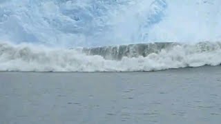 Alaska Glacier calving event create huge wave like TSUNAMI  glacier national park 2k17  shockwave [upl. by Eloc]