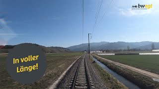 Führerstandsmitfahrt von Freiburg nach Elzach mit bwegt auf der Elztalbahn [upl. by Ogir]