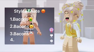 Styles I Hate 🙄😠🤬 Roblox Trend  NotAmberRoblox [upl. by Atteyram657]