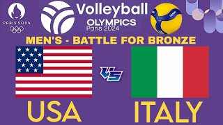 OLYMPIC MENS VOLLEYBALL LIVE │ USA vs ITALY Livescore [upl. by Lachish]