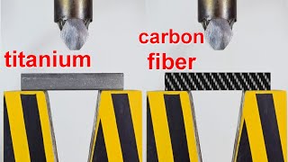 HYDRAULIC PRESS vs TITANIUM AND CARBON FIBER BENDING TEST [upl. by Yelmene]