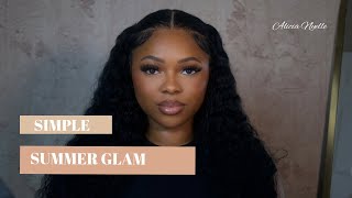 Easy Summer Makeup  Beginner Friendly Simple Glam  Black Girl Makeup Tutorial [upl. by Carri]